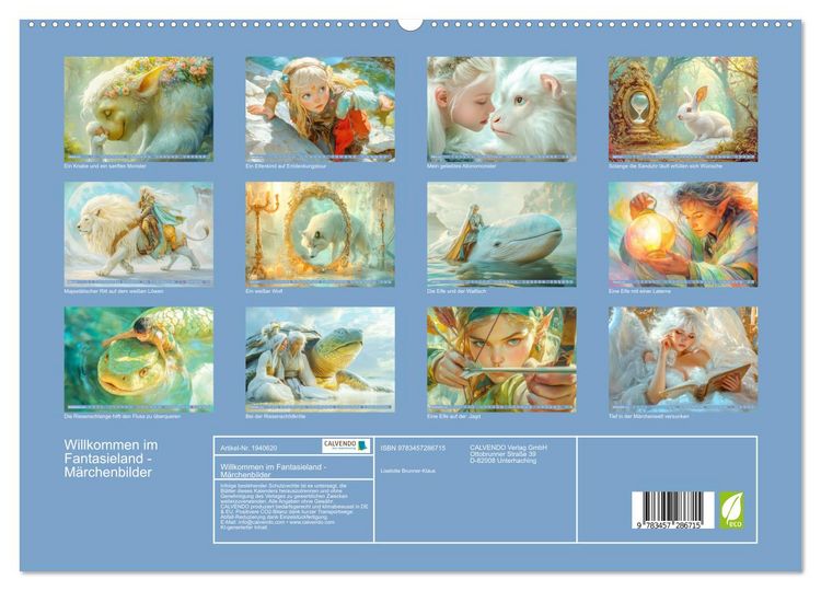 Produktbild: Willkommen im Fantasieland - M&auml;rchenbilder (hochwertiger Premium Wandkalender 2026 DIN A2 quer), Kunstdruck in Hochglanz