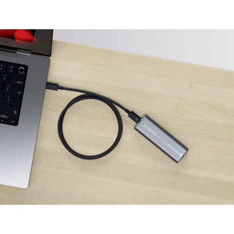 Produktbild: Satechi Thunderbolt&trade;-Kabel Thunderbolt&trade; 4 USB-C&reg; 1.00m Schwarz, Silber ST-YTB100K
