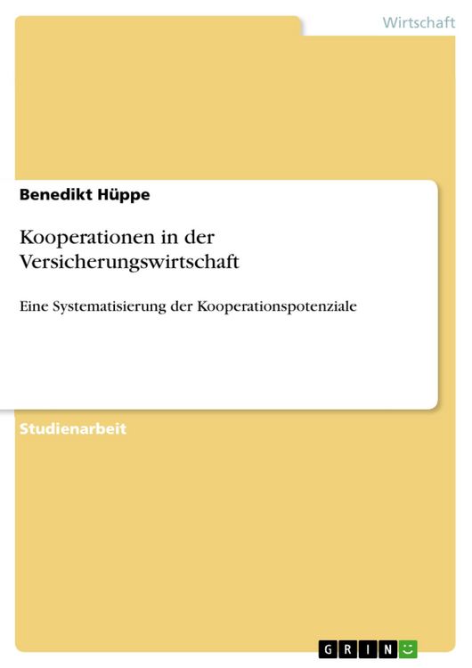 Produktbild: Kooperationen in der Versicherungswirtschaft
