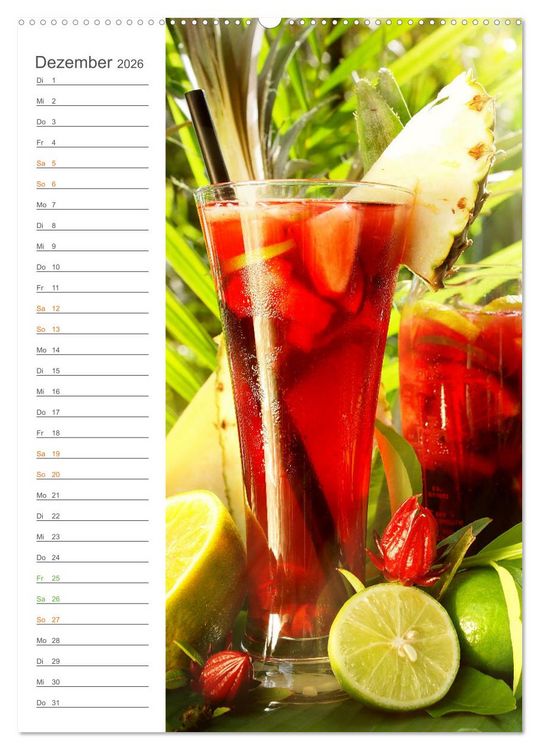 Produktbild: Tropical Cocktails - Erfrischend und fruchtig (Wandkalender 2026 DIN A2 hoch), CALVENDO Monatskalender