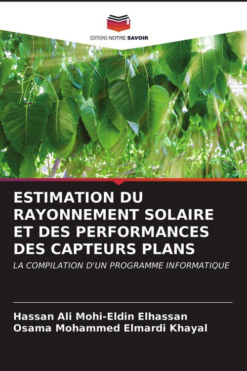 Produktbild: Estimation Du Rayonnement Solaire Et des Performances des Capteurs Plans