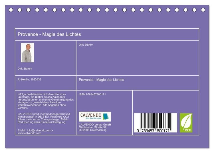 Produktbild: Provence - Magie des Lichtes (Tischkalender 2026 DIN A5 quer), CALVENDO Monatskalender