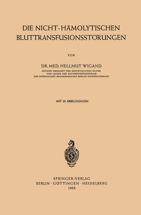 Produktbild: Die Nicht-H&auml;molytischen Bluttransfusionsst&ouml;rungen
