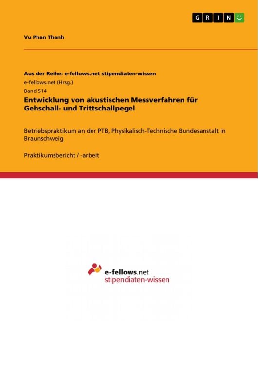 Produktbild: Entwicklung von akustischen Messverfahren f&uuml;r Gehschall- und Trittschallpegel