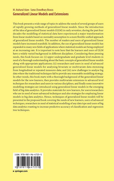 Produktbild: Generalized Linear Models and Extensions