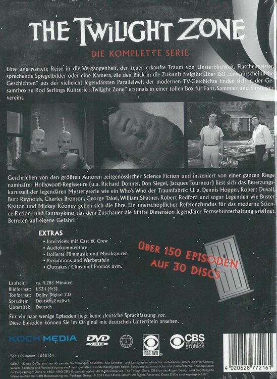 Produktbild: The Twilight Zone - Die komplette Serie (Keepcase) (30 DVDs)