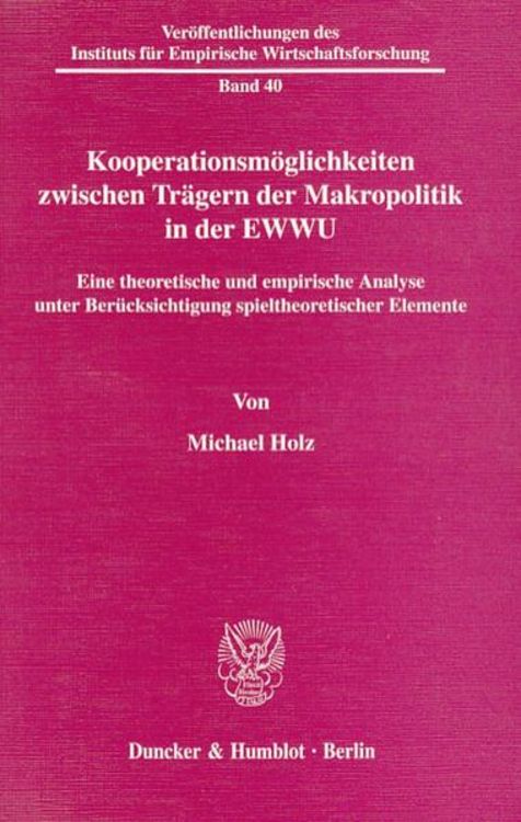 Produktbild: Kooperationsm&ouml;glichkeiten zwischen Tr&auml;gern der Makropolitik in der EWWU.