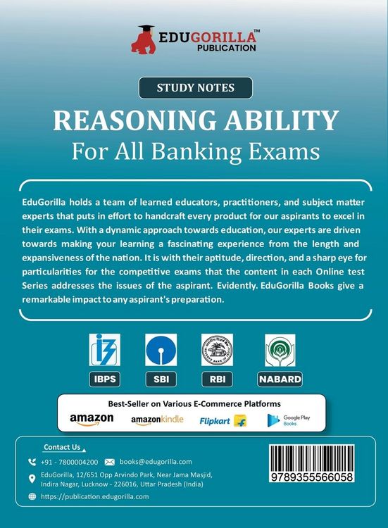 Produktbild: Reasoning Ability Topicwise Notes for All Banking Related Exams | A Complete Preparation Book for All Your Banking Exams with Solved MCQs | IBPS Clerk