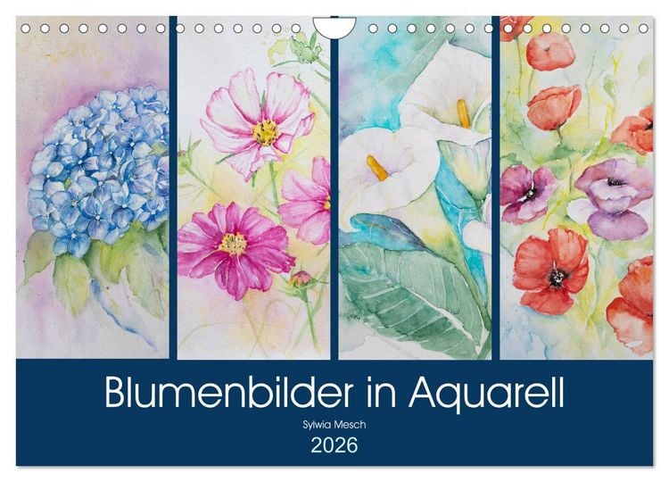 Produktbild: Blumenbilder in Aquarell (Wandkalender 2026 DIN A4 quer), CALVENDO Monatskalender