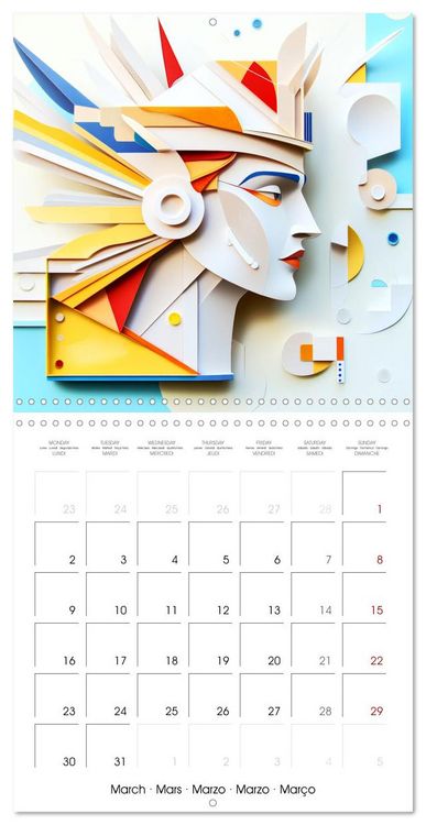 Produktbild: Artistry in Origami (Wall Calendar 2026 12 &times; 12 Inch) CALVENDO 12 Month Wall Calendar