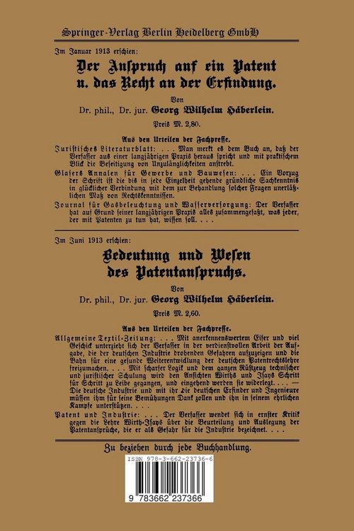 Produktbild: Erfinderrecht und Volkswirtschaft