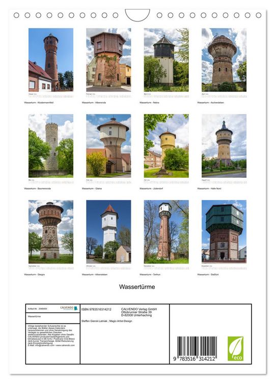 Produktbild: Wassert&uuml;rme (Wandkalender 2026 DIN A4 hoch), CALVENDO Monatskalender