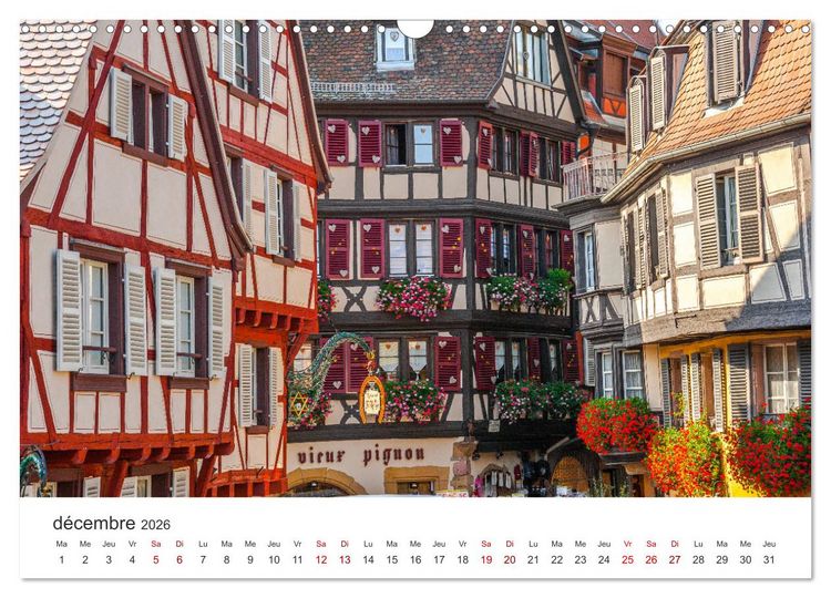 Produktbild: Route des Vins d'Alsace, villages pittoresques et paysages idylliques (Calendrier mural 2026 DIN A3 vertical), CALVENDO calendrier mensuel