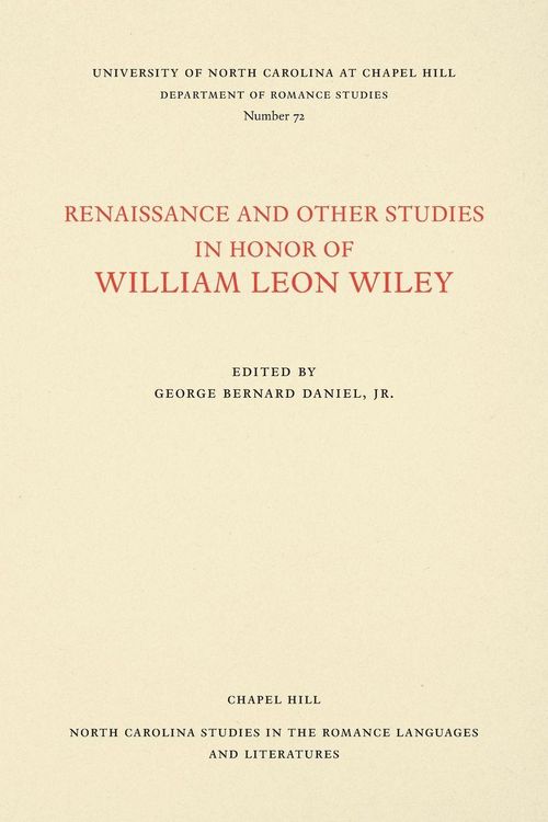 Produktbild: Renaissance and Other Studies in Honor of William Leon Wiley