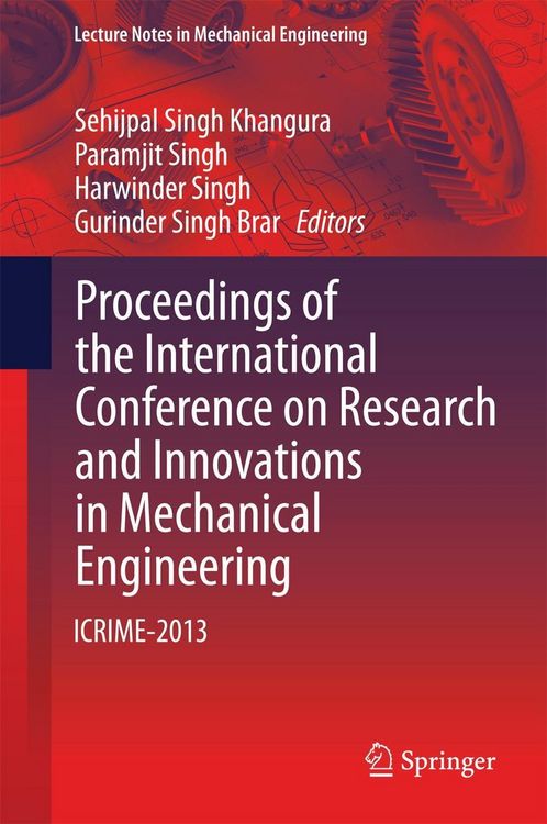 Produktbild: Proceedings of the International Conference on Research and Innovations in Mechanical Engineering