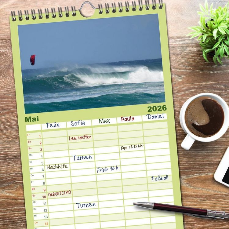 Produktbild: Familienplaner 2026 - Hawaii - Land of Aloha mit 5 Spalten (Wandkalender, 21 x 45 cm) CALVENDO
