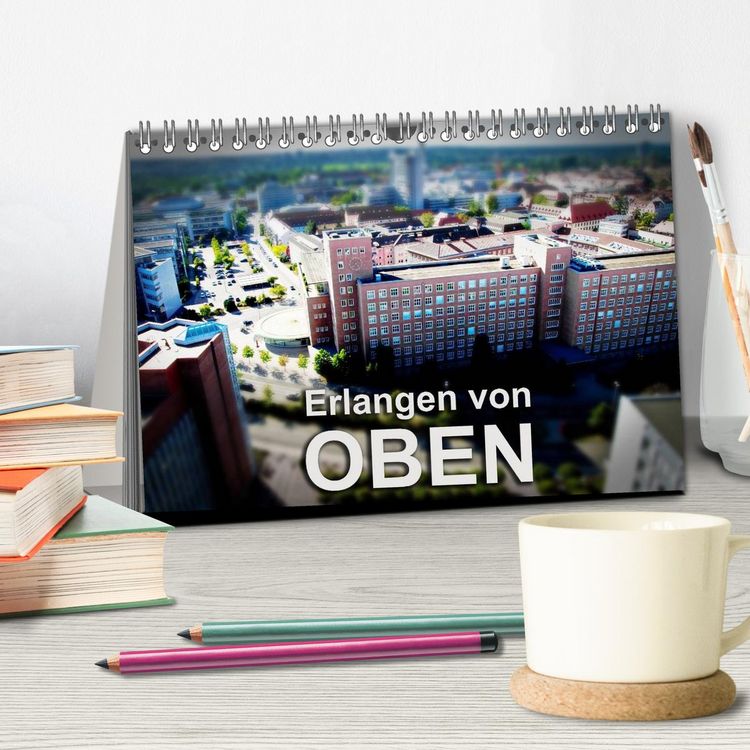 Produktbild: Erlangen von oben (Tischkalender 2026 DIN A5 quer), CALVENDO Monatskalender