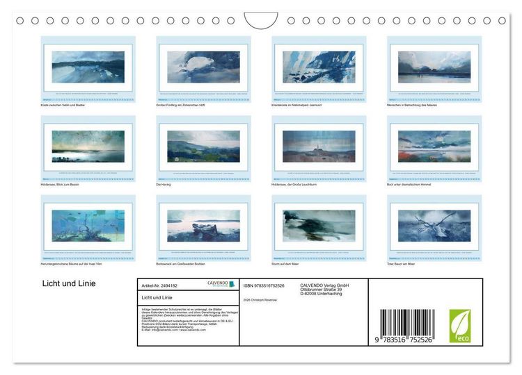 Produktbild: Licht und Linie (Wandkalender 2027 DIN A4 quer), CALVENDO Monatskalender