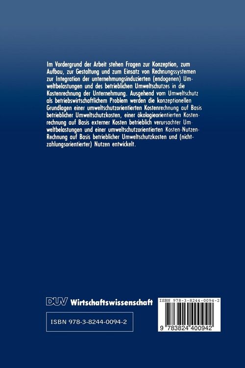 Produktbild: Umweltkostenrechnung