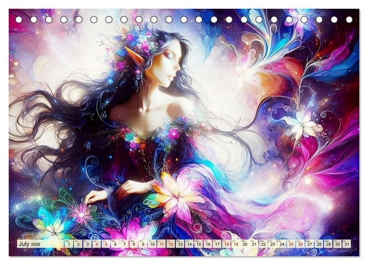 Produktbild: The flower elves Enchanting harmony (Desk Calendar 2026 DIN A5 landscape), CALVENDO 12 Month DeskCalendar