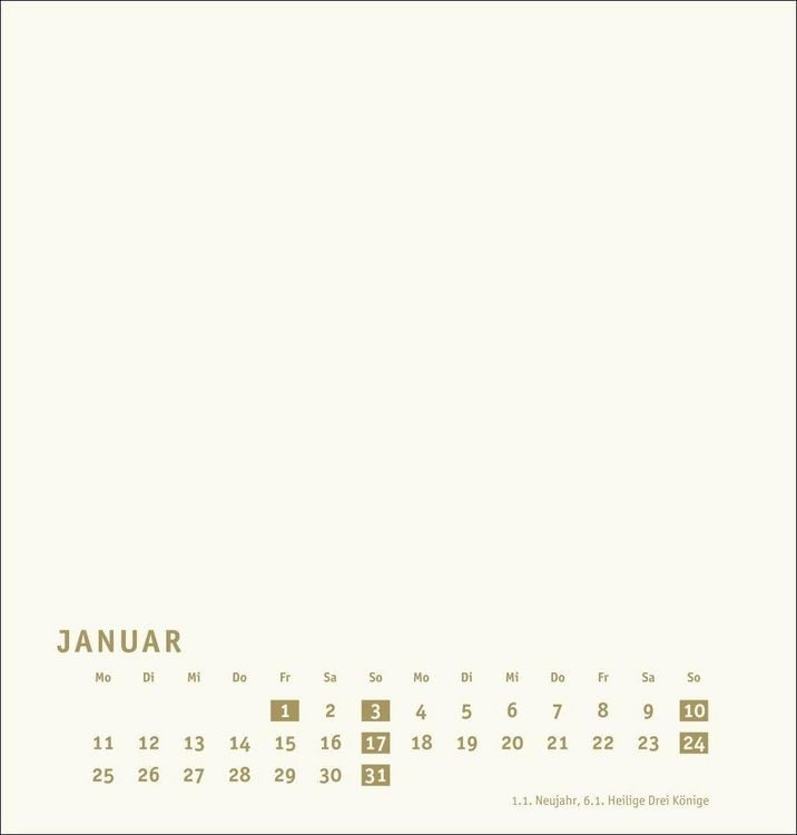 Produktbild: Premium-Bastelkalender gold mittel 2027