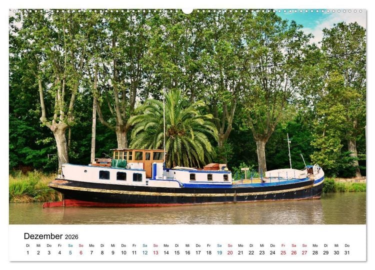 Produktbild: Unterwegs am Canal du Midi (hochwertiger Premium Wandkalender 2026 DIN A2 quer), Kunstdruck in Hochglanz