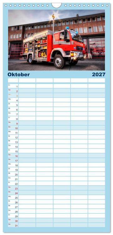Produktbild: Familienplaner 2027 - Berufsfeuerwehr Braunschweig mit 5 Spalten (Wandkalender, 21 x 45 cm) CALVENDO