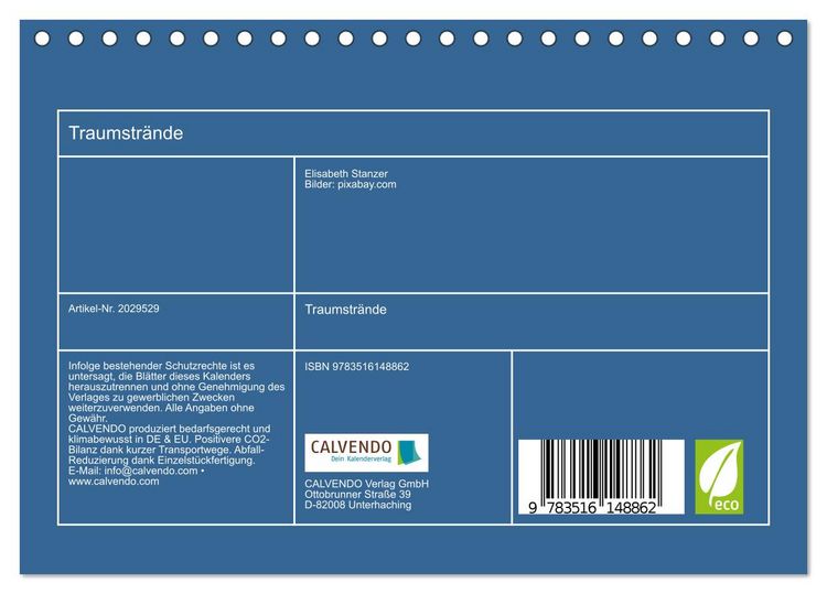 Produktbild: Traumstr&auml;nde (Tischkalender 2026 DIN A5 quer), CALVENDO Monatskalender