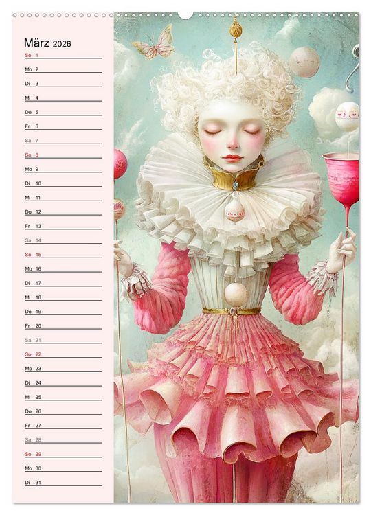 Produktbild: Tarot Wunderwelten. Surrealistische und magische Tarot-Kunst (Wandkalender 2026 DIN A2 hoch), CALVENDO Monatskalender