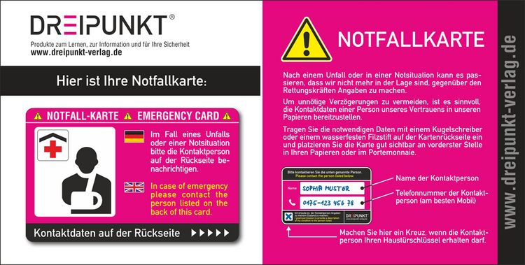 Produktbild: Notfallkarte