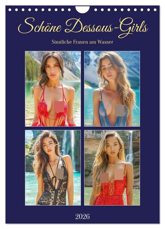 Produktbild: Schöne Dessous-Girls. Sinnliche Frauen am Wasser (Wandkalender 2026 DIN A4 hoch), CALVENDO Monatskalender