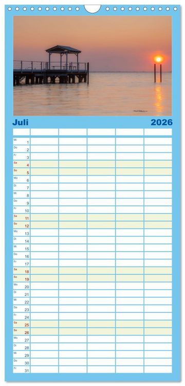 Produktbild: Familienplaner 2026 - Sonne und Meer - Meer geht immer mit 5 Spalten (Wandkalender, 21 x 45 cm) CALVENDO