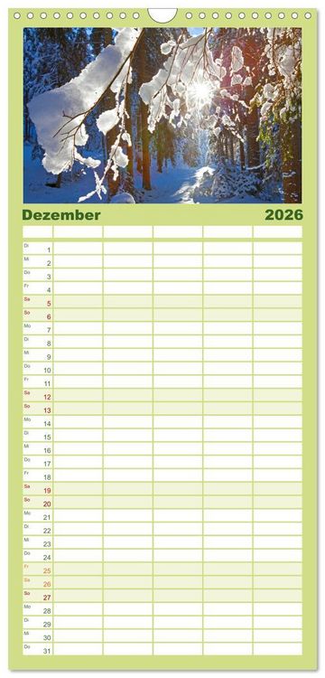 Produktbild: Familienplaner 2026 - Herzliche Gr&uuml;&szlig;e aus Kuchl mit 5 Spalten (Wandkalender, 21 x 45 cm) CALVENDO