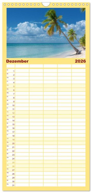 Produktbild: Familienplaner 2026 - Karibik Traum Isla Saona mit 5 Spalten (Wandkalender, 21 x 45 cm) CALVENDO