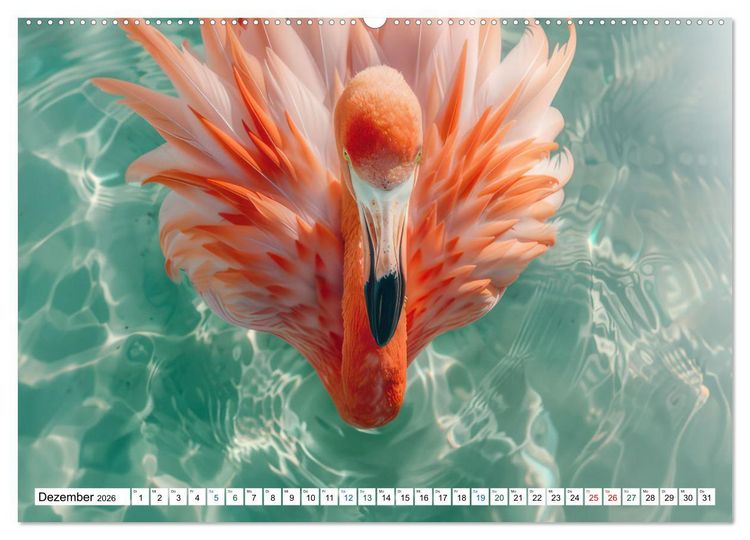 Produktbild: Ein Herz f&uuml;r Flamingos (Wandkalender 2026 DIN A2 quer), CALVENDO Monatskalender