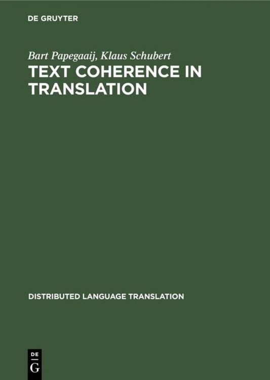 Produktbild: Text Coherence in Translation