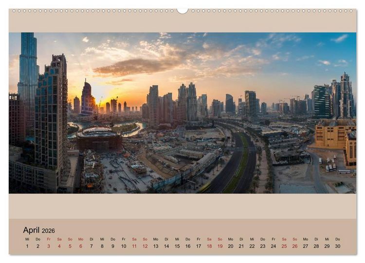 Produktbild: Impressions of Dubai 2026 (Wandkalender 2026 DIN A2 quer), CALVENDO Monatskalender