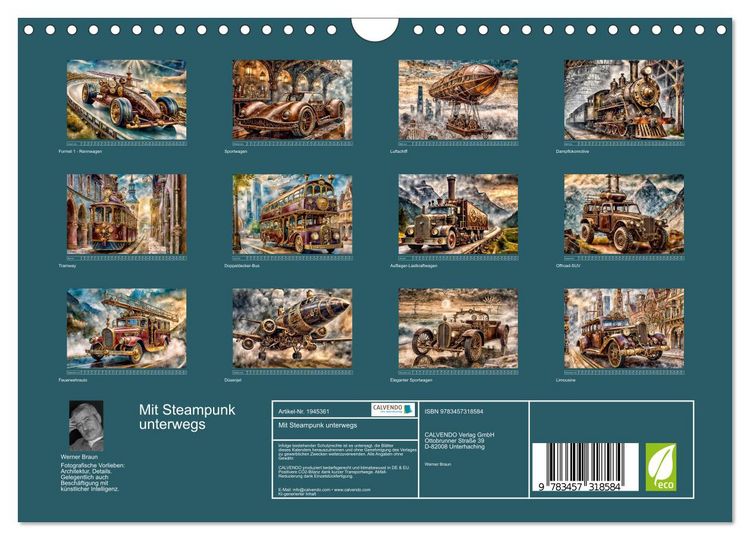 Produktbild: Mit Steampunk unterwegs (Wandkalender 2026 DIN A4 quer), CALVENDO Monatskalender
