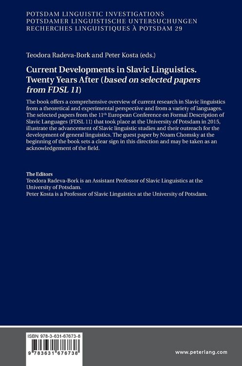 Produktbild: Current Developments in Slavic Linguistics. Twenty Years After (based on selected papers from FDSL 11)