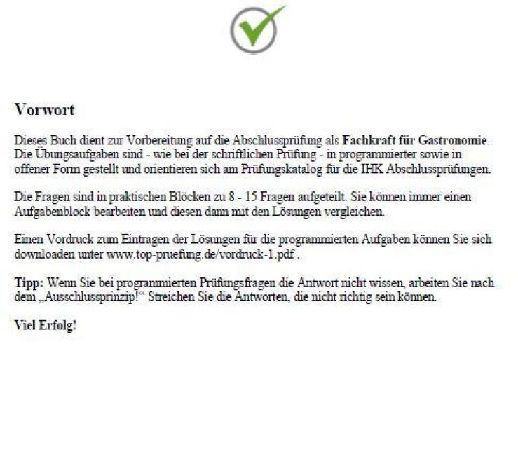 Produktbild: Top Pr&uuml;fung Fachkraft f&uuml;r Gastronomie