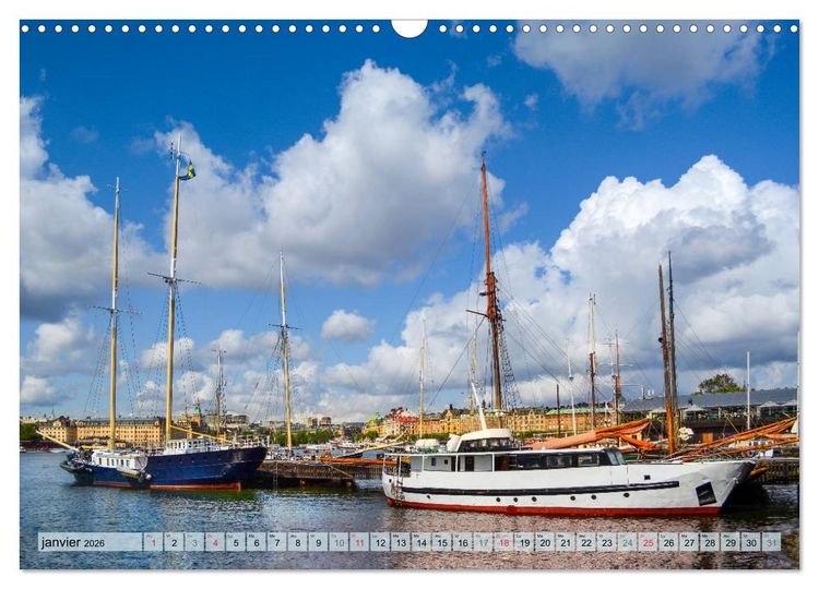 Produktbild: Stockholm - Vues maritimes (Calendrier mural 2026 DIN A3 vertical), CALVENDO calendrier mensuel