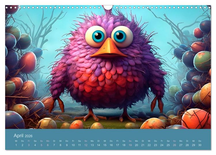 Produktbild: Monsterm&auml;&szlig;ig durchs Jahr (Wandkalender 2026 DIN A3 quer), CALVENDO Monatskalender