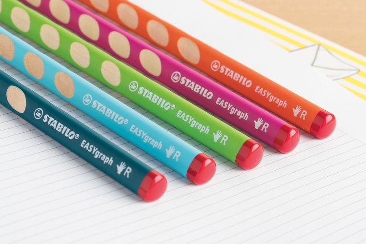 Produktbild: STABILO Ergonomischer Dreikant-Bleistift f&uuml;r Linksh&auml;nder -   EASYgraph in petrol - 2er Pack- H&auml;rtegrad HB
