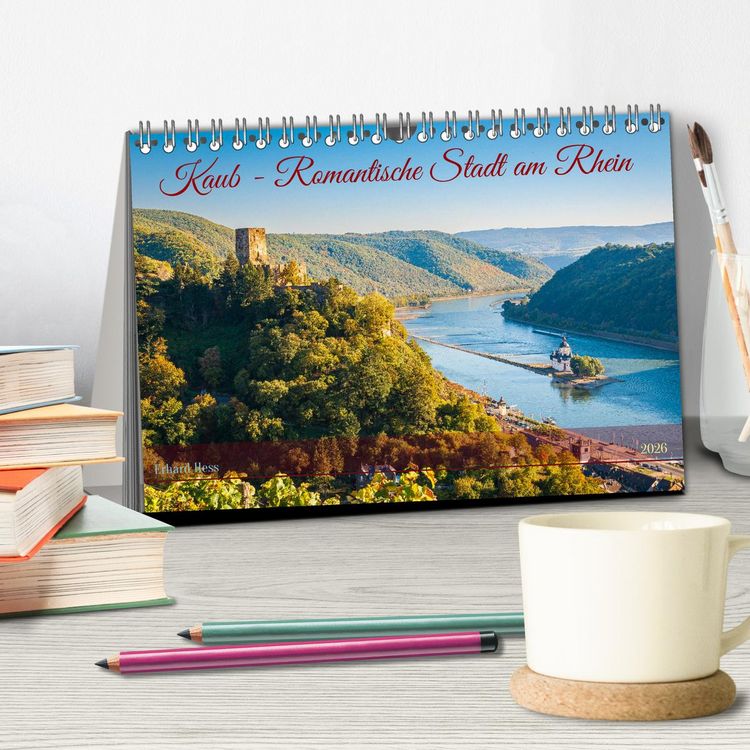 Produktbild: Kaub - Romantische Stadt am Rhein (Tischkalender 2026 DIN A5 quer), CALVENDO Monatskalender