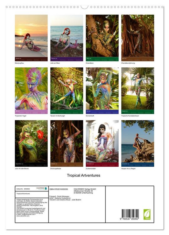 Produktbild: Tropical Artventures (hochwertiger Premium Wandkalender 2026 DIN A2 hoch), Kunstdruck in Hochglanz