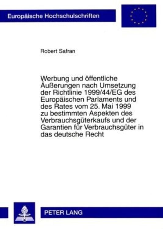 Produktbild: Safran, R: Werbung und öffentliche Äußerungen nach Umsetzung