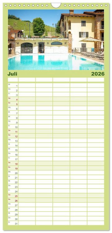 Produktbild: Familienplaner 2026 - Barolo in den H&uuml;geln des Langhe mit 5 Spalten (Wandkalender, 21 x 45 cm) CALVENDO