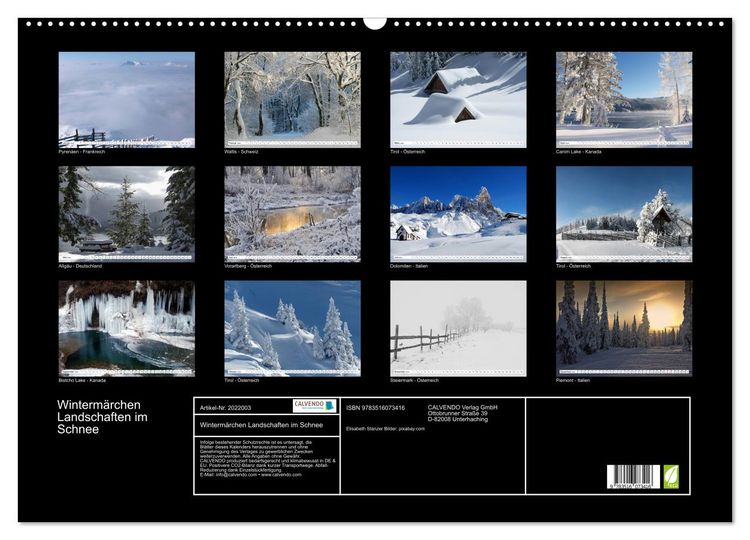 Produktbild: Winterm&auml;rchen Landschaften im Schnee (Wandkalender 2026 DIN A2 quer), CALVENDO Monatskalender