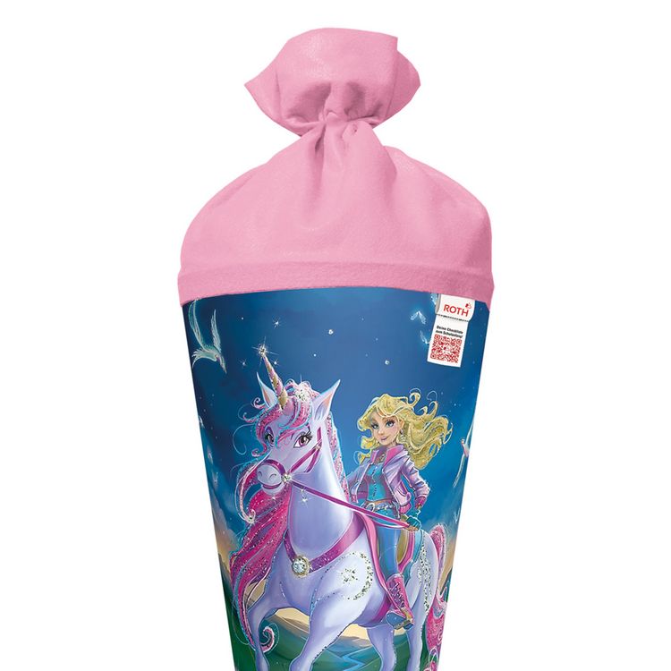 Produktbild: Motivschult&uuml;te, Magische Einhornreiterin, 70 cm, Glitter