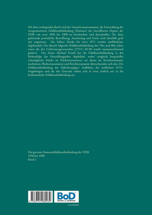 Produktbild: Die getarnte Sommerfelddienstbekleidung der DDR 1956 bis 1990